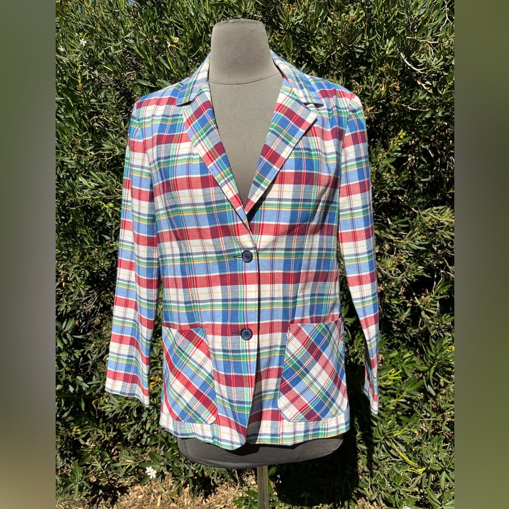 Vintage 1980’s plaid cotton blazer by Eccobay